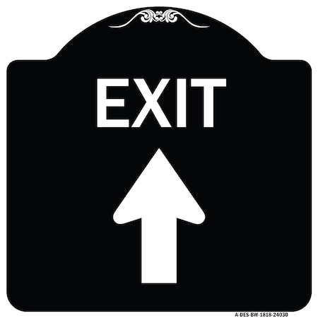 Exit Exit With Up Arrow Heavy-Gauge Aluminum Architectural Sign